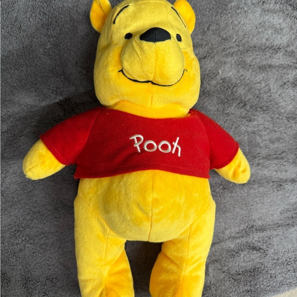 Disney Winnie the Pooh Plush - Bright Yellow and Red
